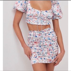 For Love and Lemons Juliet floral mini skirt size small